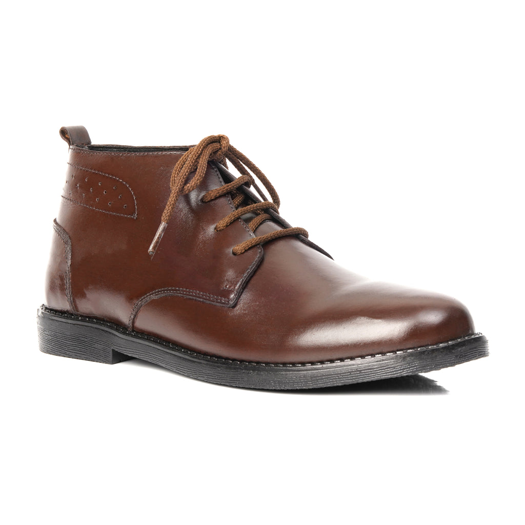 CS-04 Brown Cow Leather Chukka Laces Boot