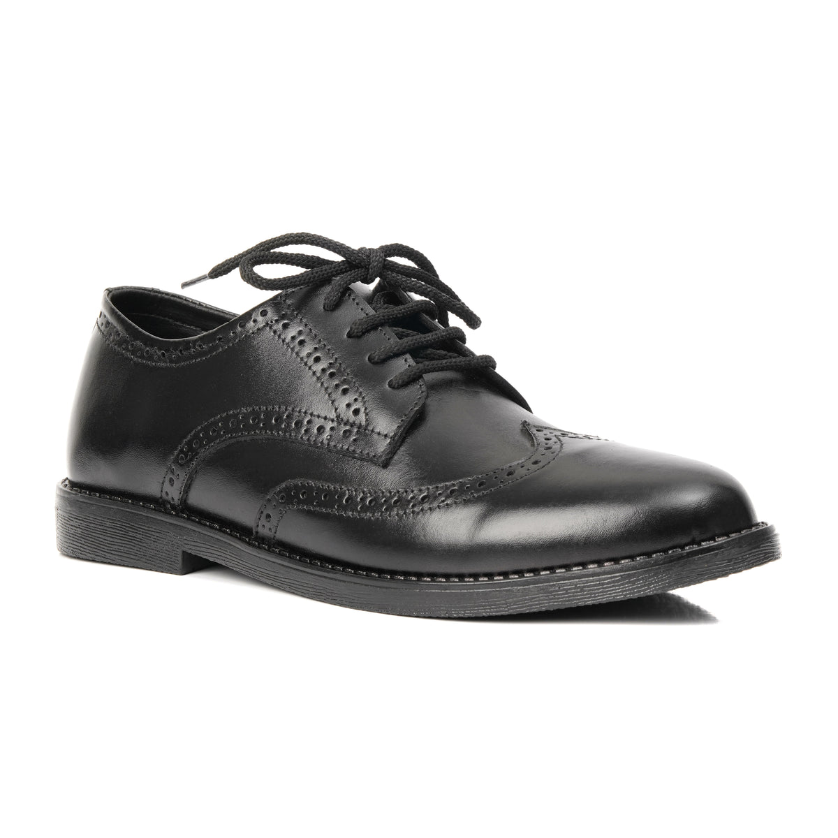 CS-08 Black Cow Leather Casual Brogue Shoes