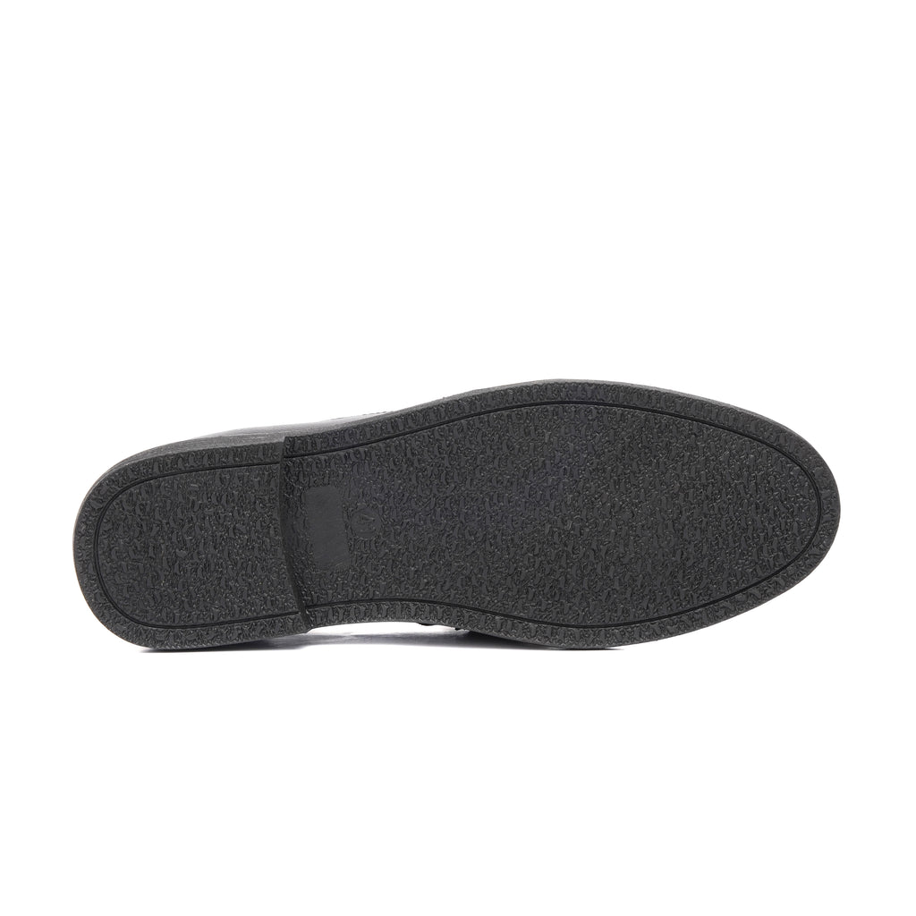 CS-18 Black Cow Milled Leather Loafers