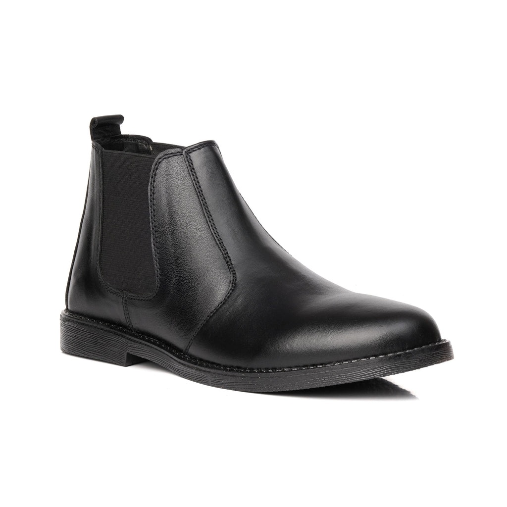 CS-10 Black Cow Leather Chelsea Boots
