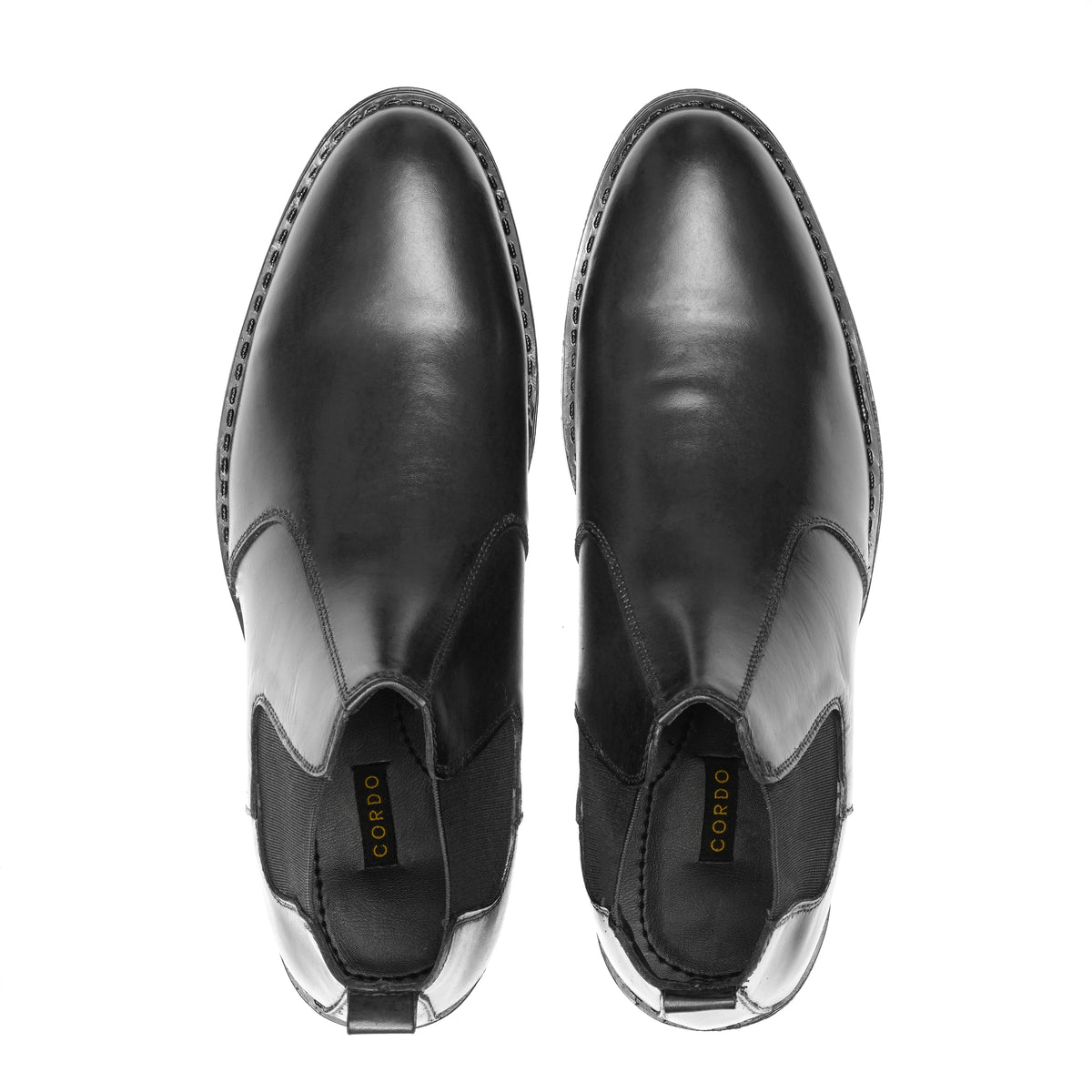 CS-03 Black Cow Leather Chelsea Boots