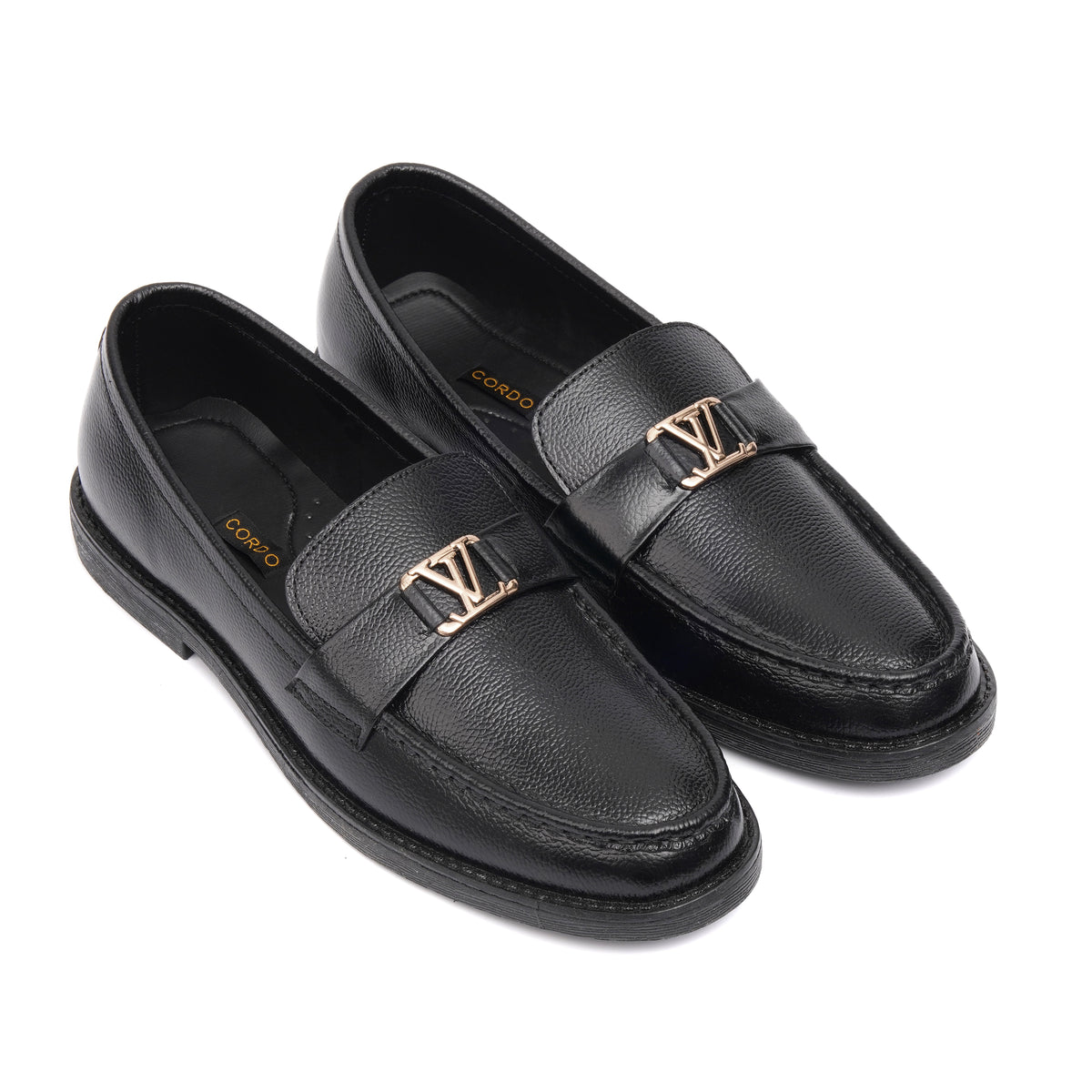 CS-18 Black Cow Milled Leather Loafers