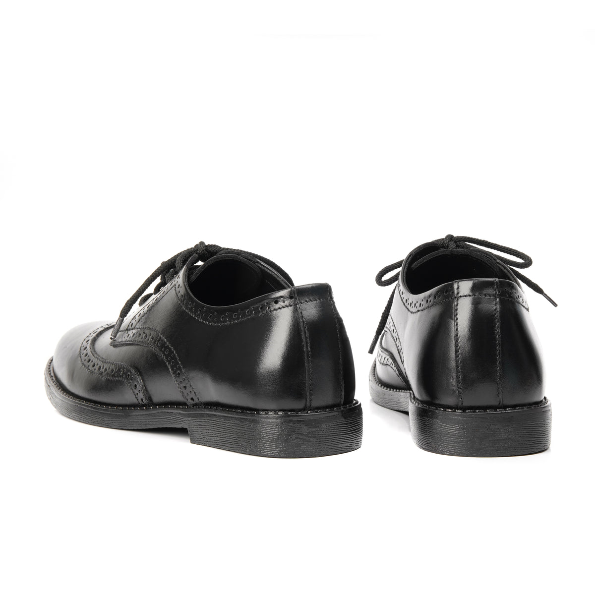CS-08 Black Cow Leather Casual Brogue Shoes