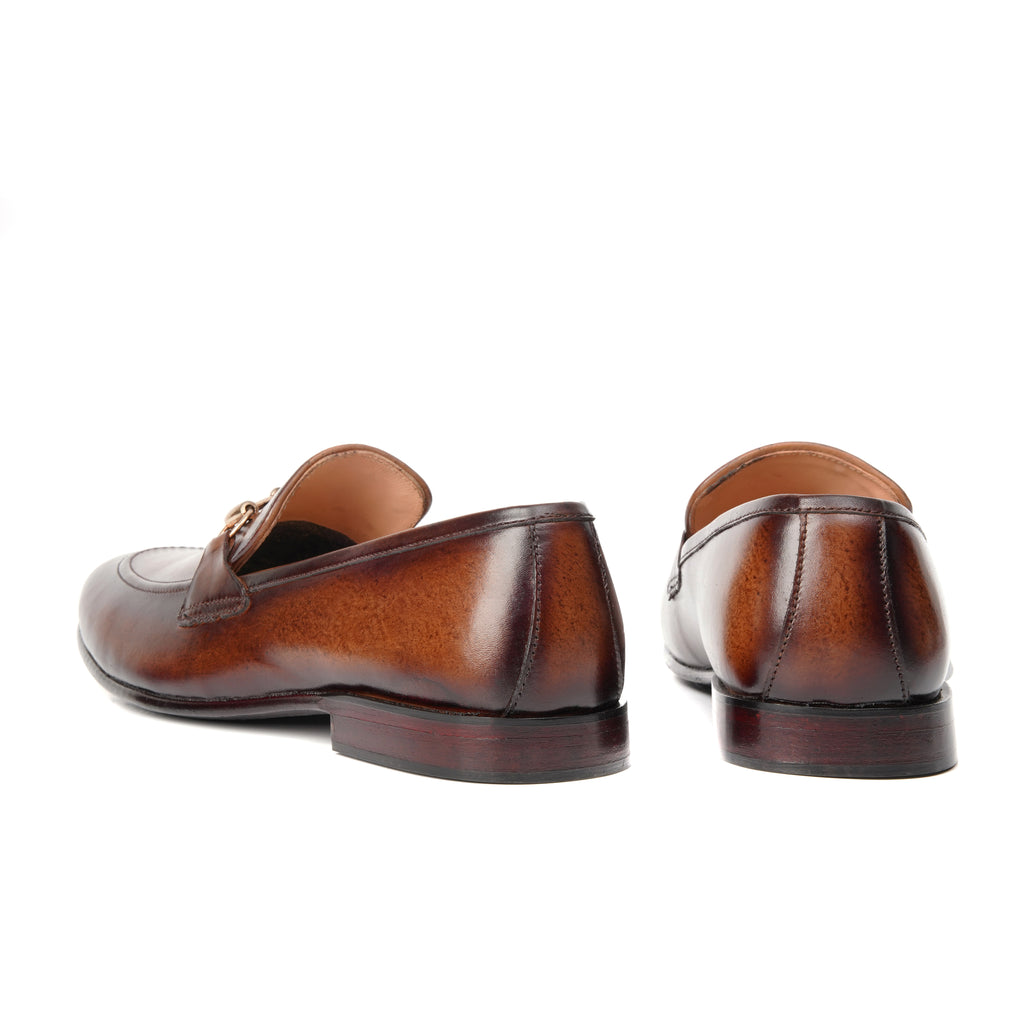 CS-01 Brown Patina Cow Leather Loafers
