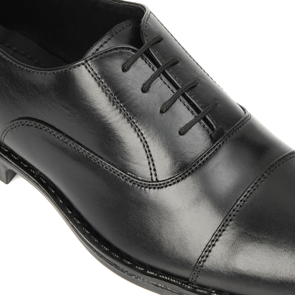 CS-05 Black Cow Leather Oxford Laces Shoes