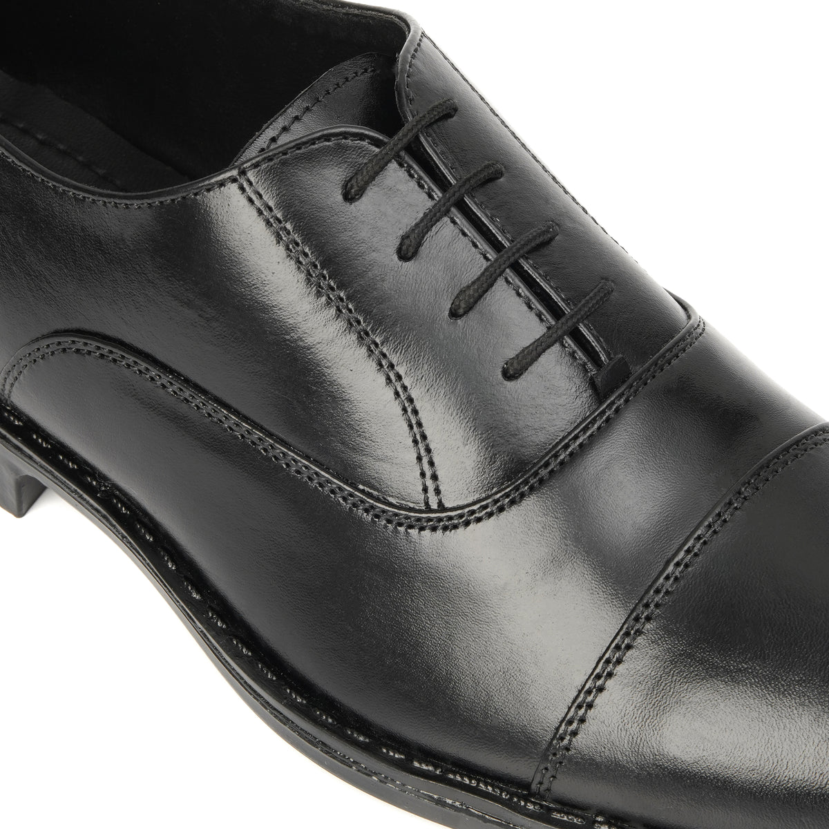 CS-05 Black Cow Leather Oxford Laces Shoes