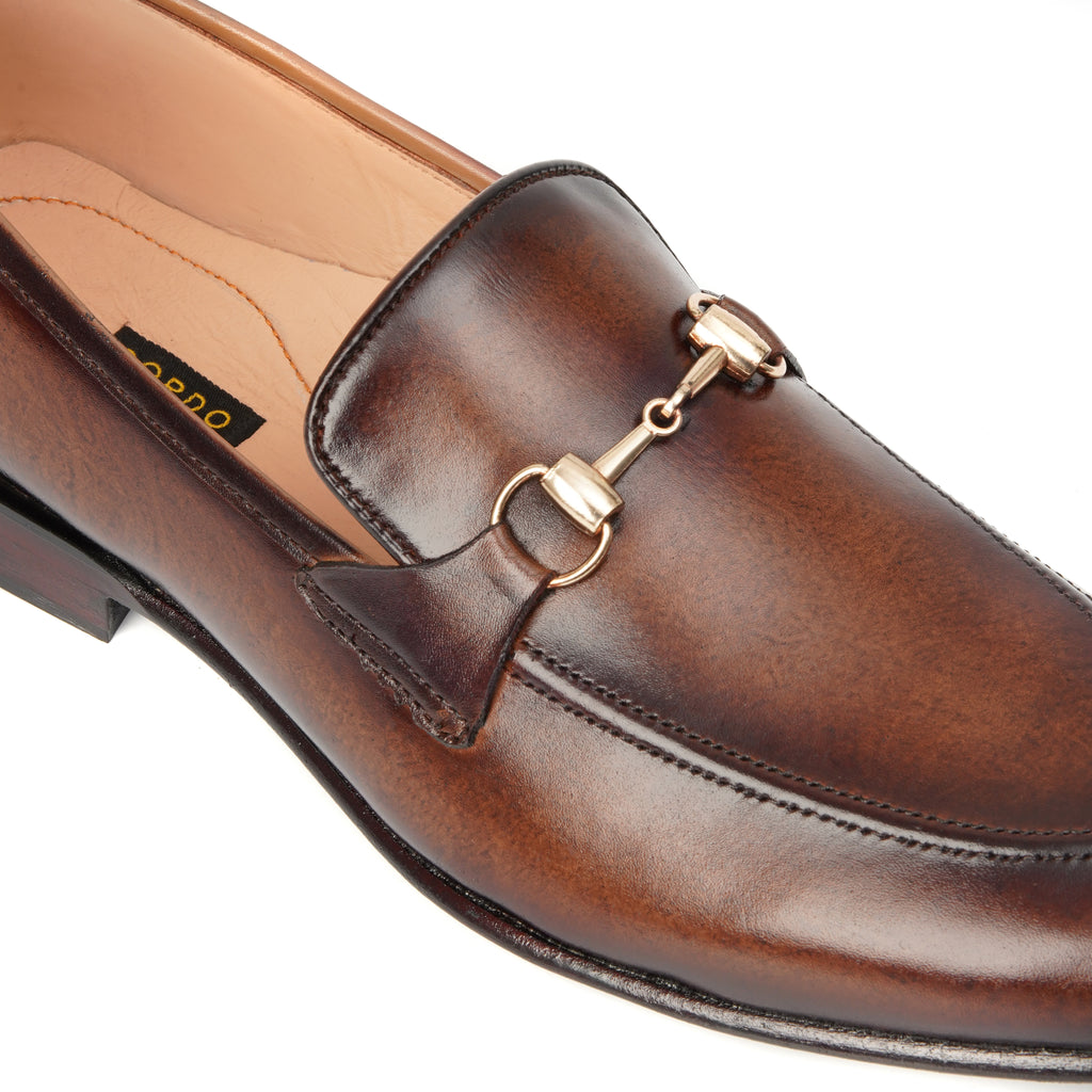 CS-01 Brown Patina Cow Leather Loafers