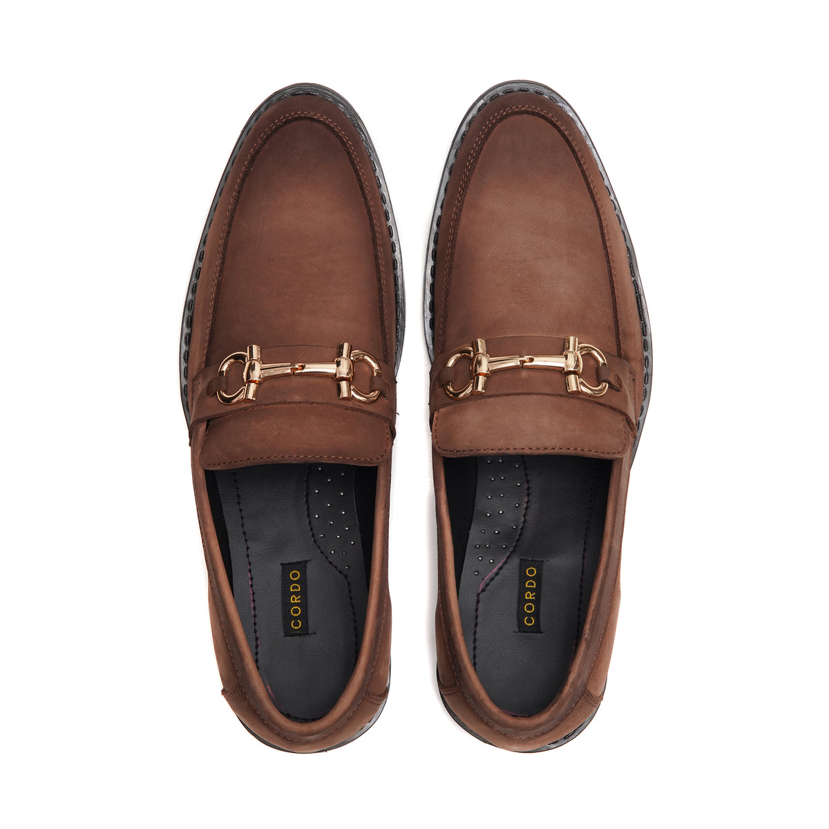 CS-07 Oily Brown Shaded Horsebit Style Loafers