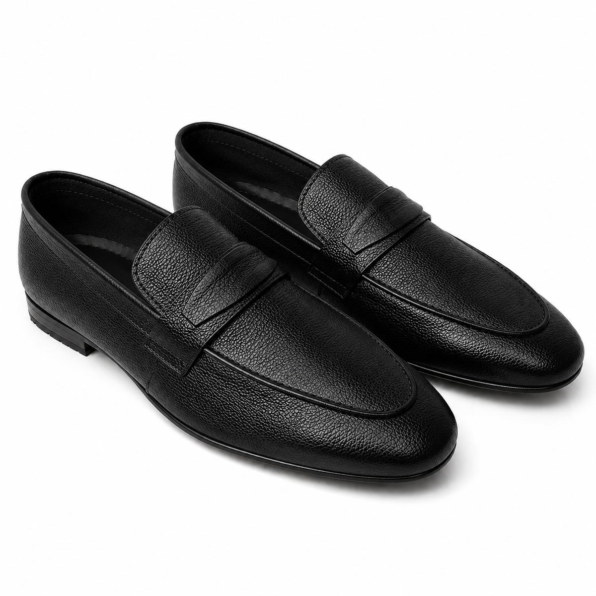 CS-31 Black Noble Soft Grain Foldable Slip-Ons | Cloud Comfort